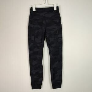 Lululemon Align High rise black camo athletic gym crop leggings womens 9